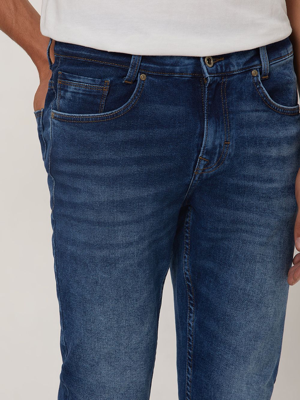 Mid Blue Ankle Length Originals Stretch Jeans