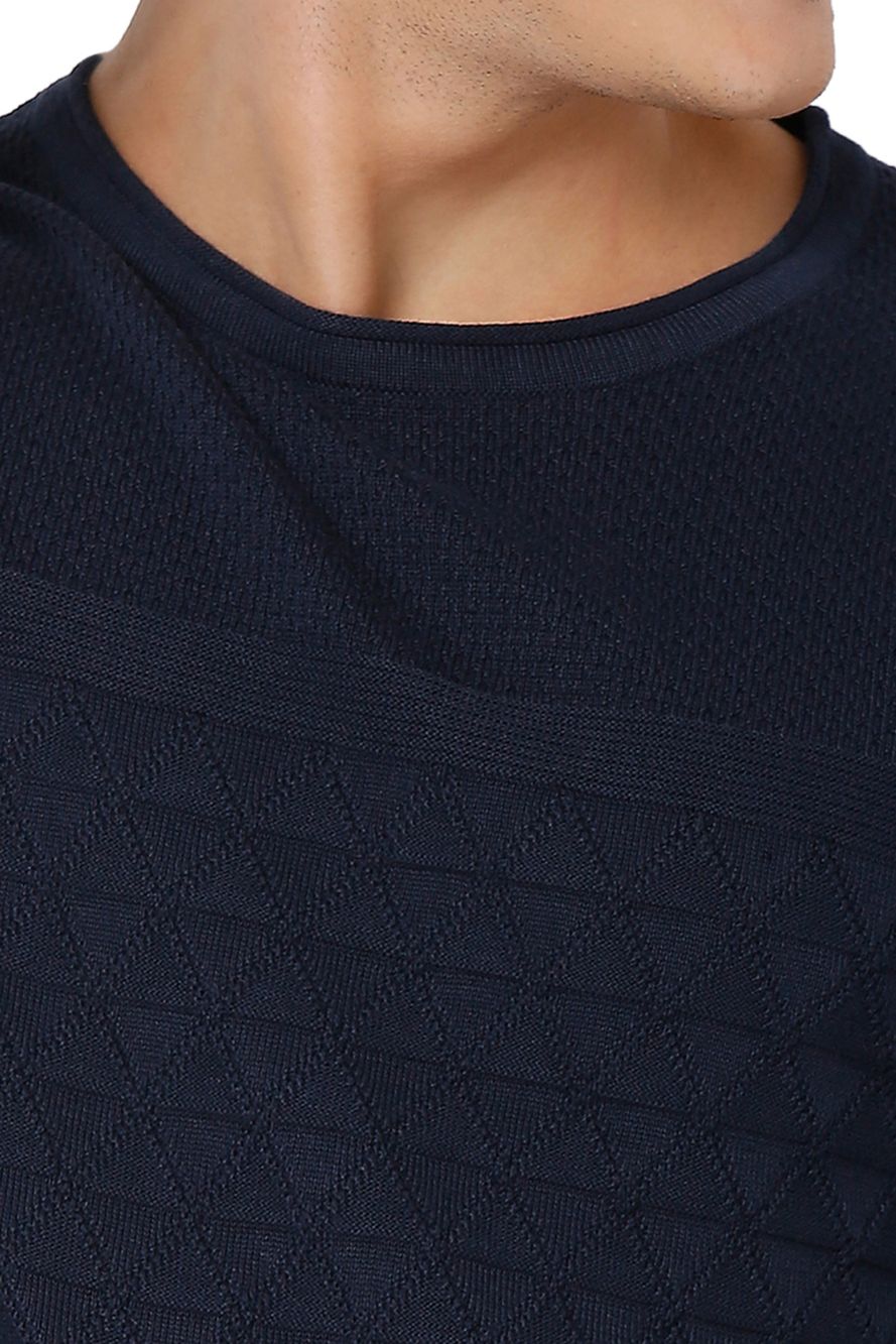 Jacquard Knit Cotton Sweater