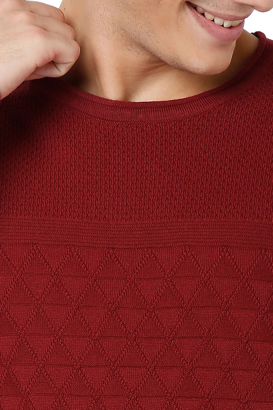 Jacquard Knit Cotton Sweater