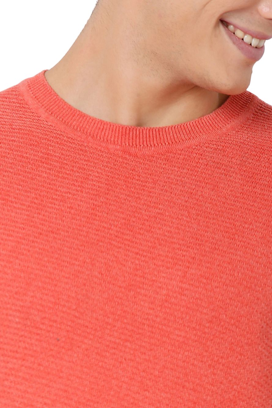 Textured Stripe Cotton Sweater