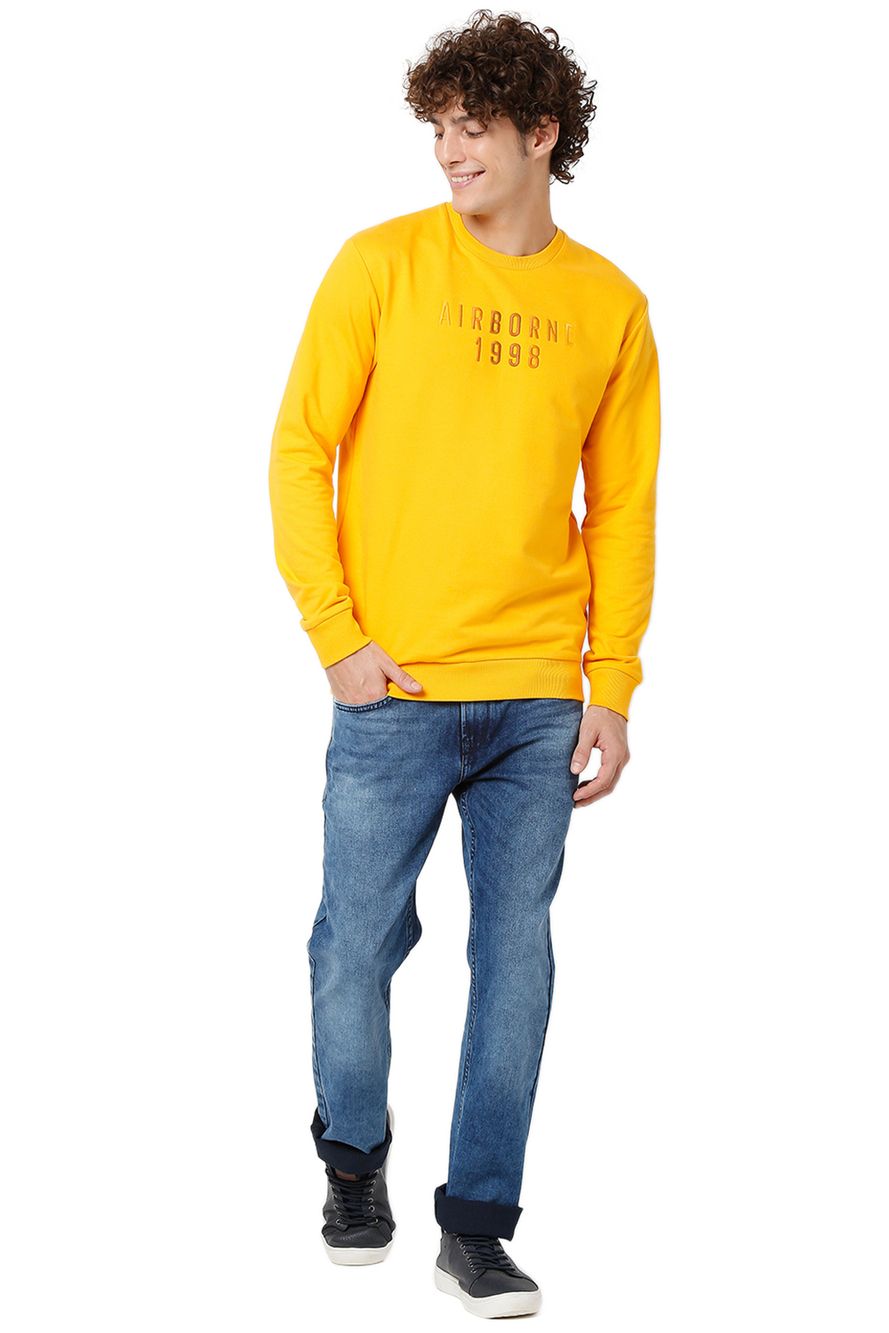 Mustard Embroidered Sweatshirt