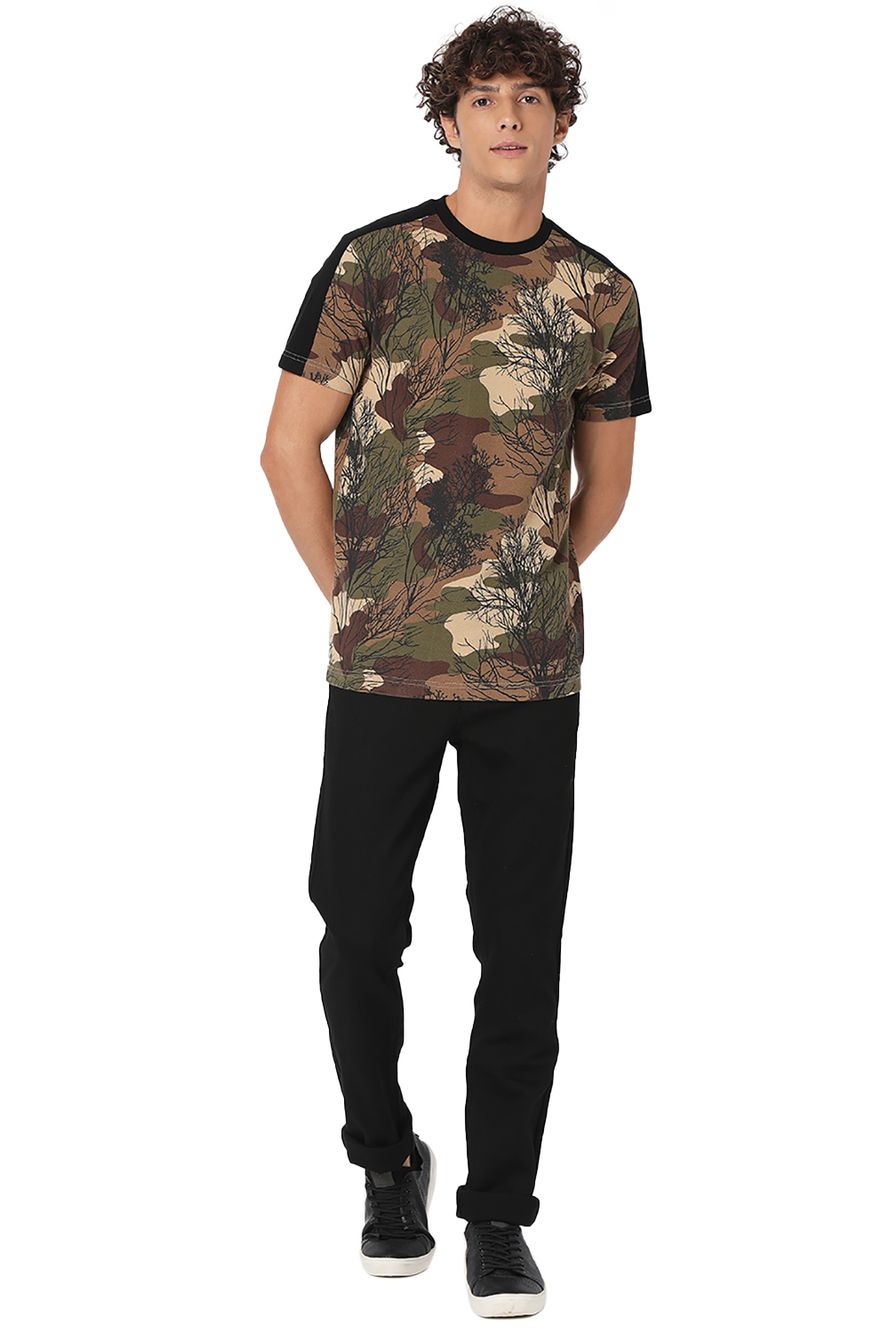 Beige Camo Graphic Tee