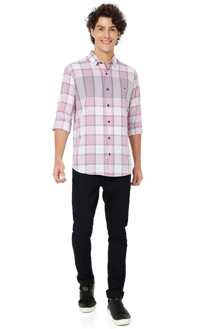 Pink & White Placement Check Shirt