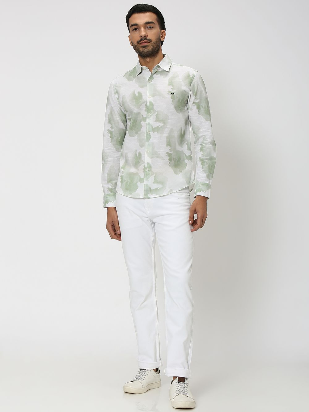 Light Green Tonal Print Shirt