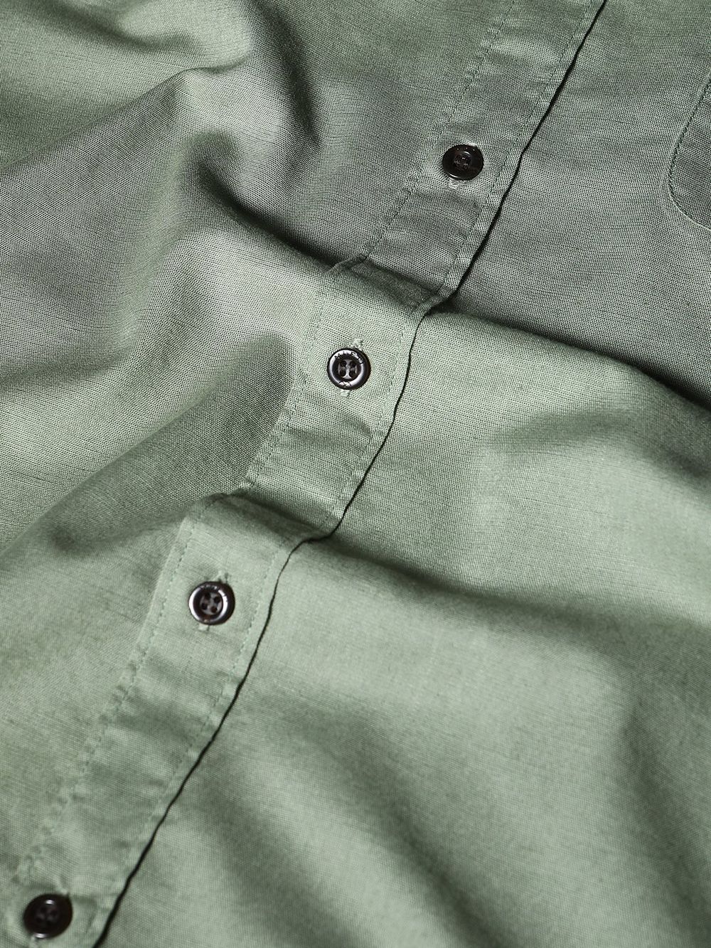 Light Olive Cotton Linen Plain Shirt 