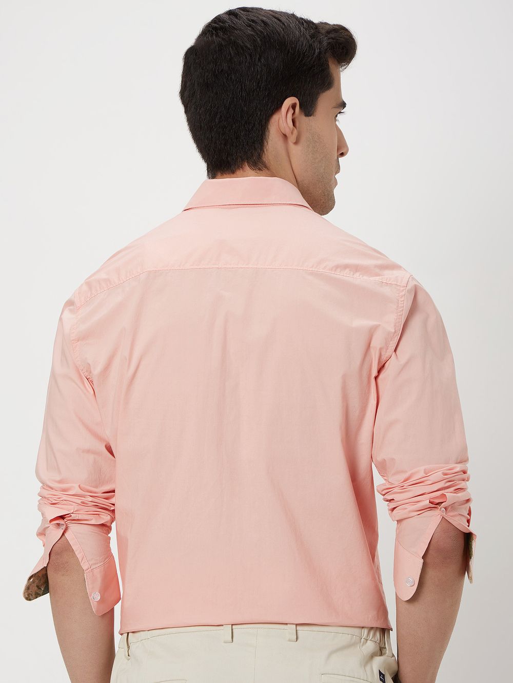 Peach Tactical Poplin Plain Shirt