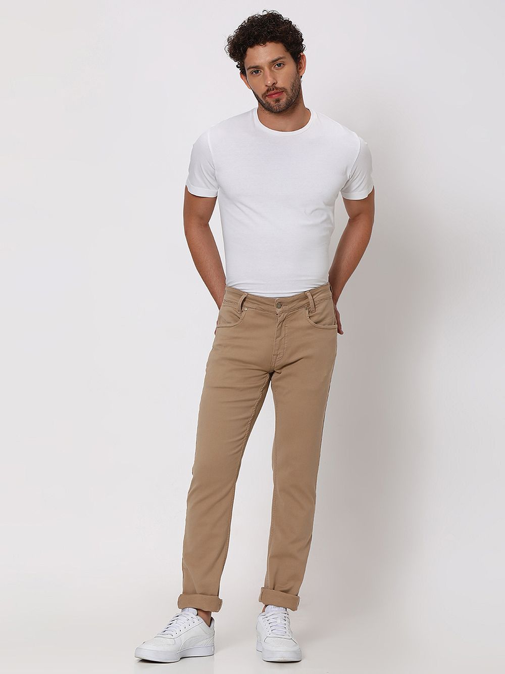 Beige Super Slim Fit Superstretch Coloured Jeans