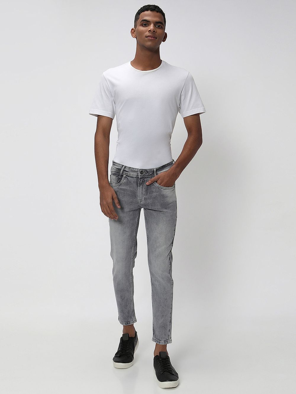 Grey Ankle Length Originals Stretch Jeans