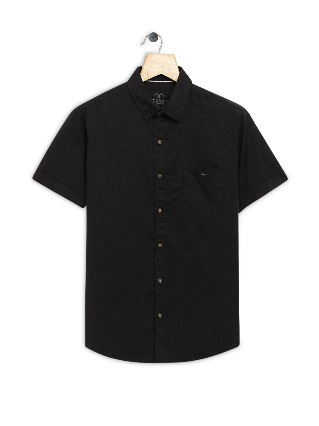 Buy Black Cotton Linen Slim Fit Casual Shirt Online at Muftijeans