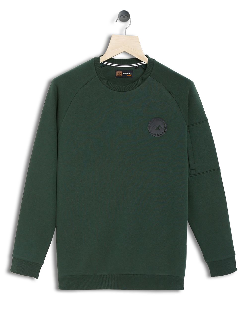 Olive Sleeve Pocket Sweatshirt