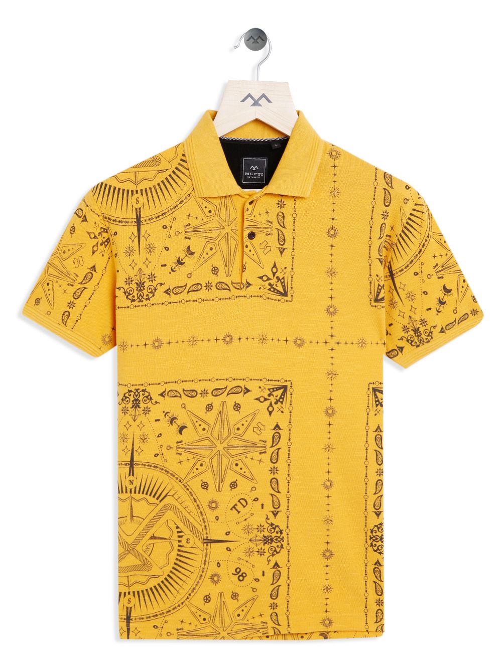 Mustard Bandana Print Polo