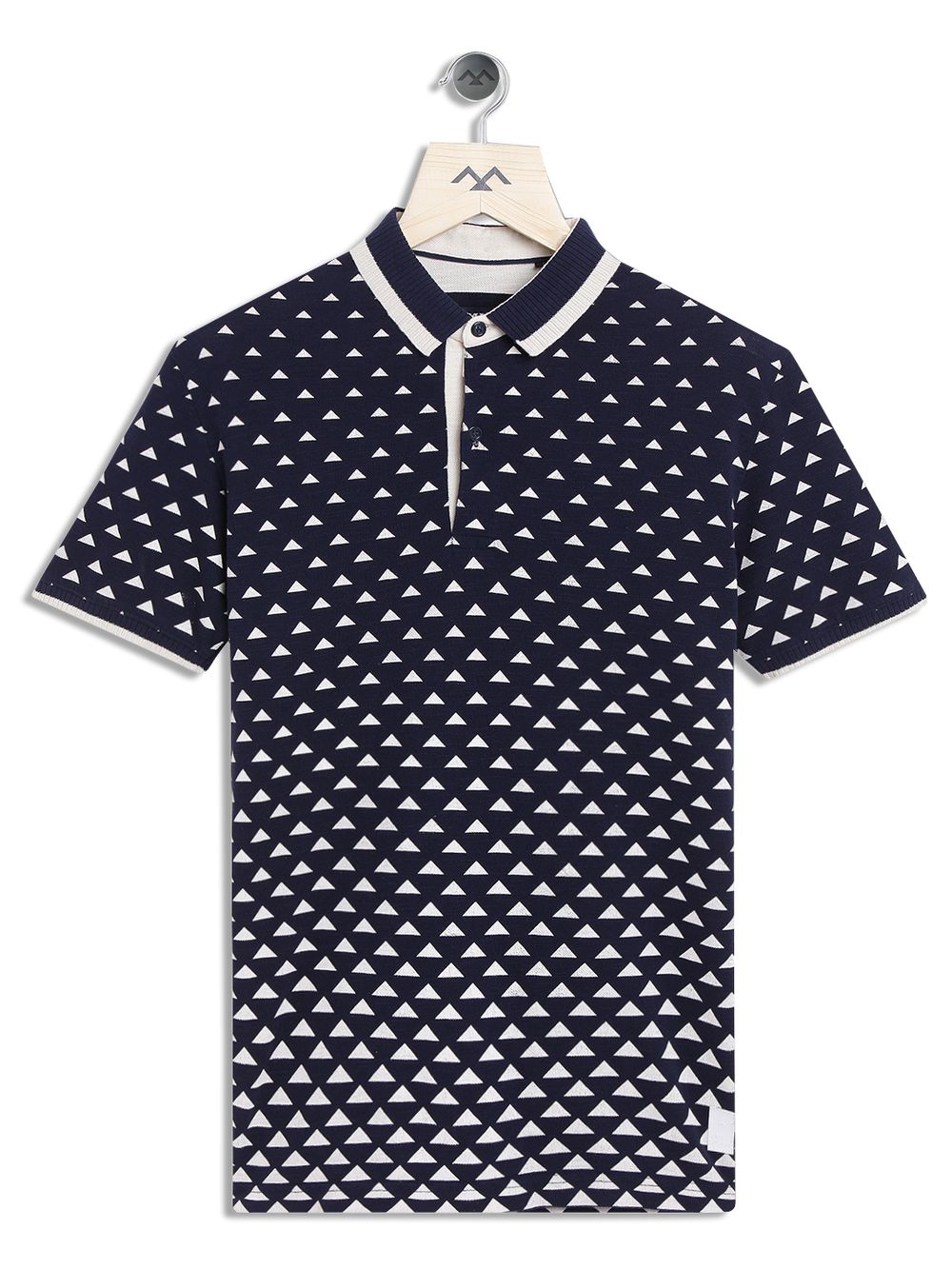 Navy Printed Polo