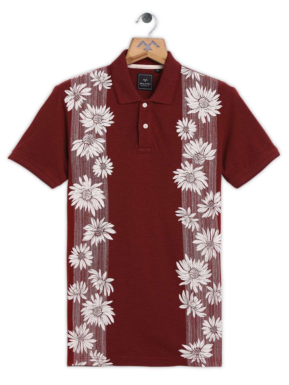 Rust Floral Print Polo
