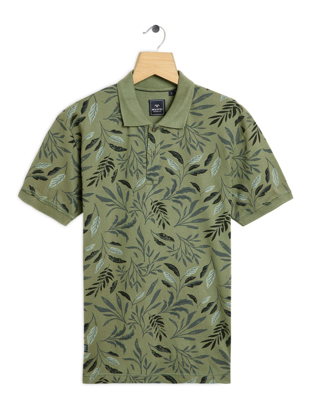 Olive Leaf Print Polo