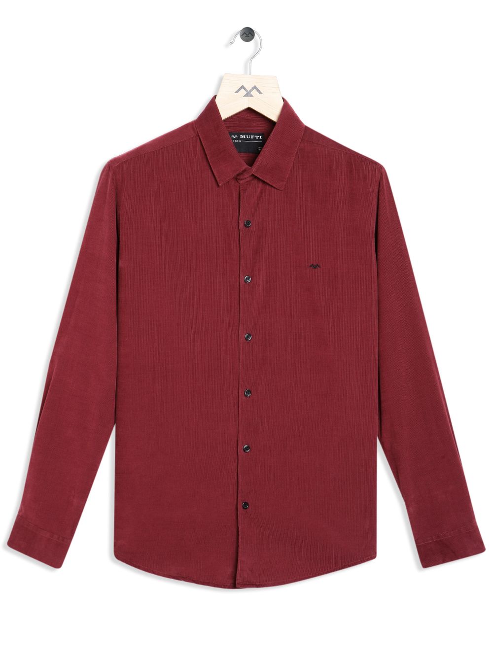 Maroon Textured Slim Fit Casual Shirt