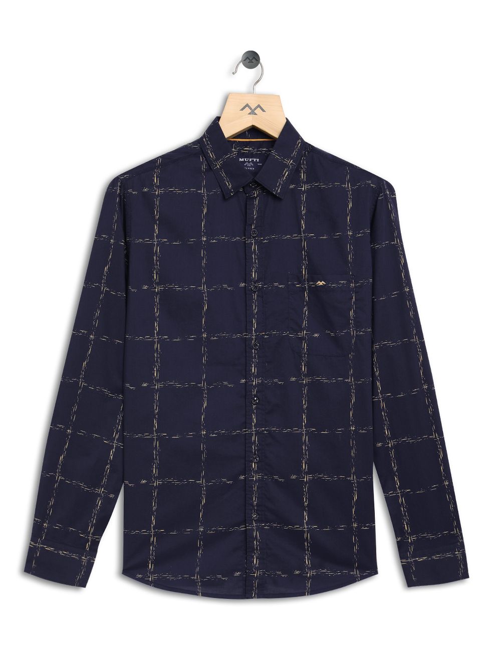 Navy & Yellow Graphic Check Shirt