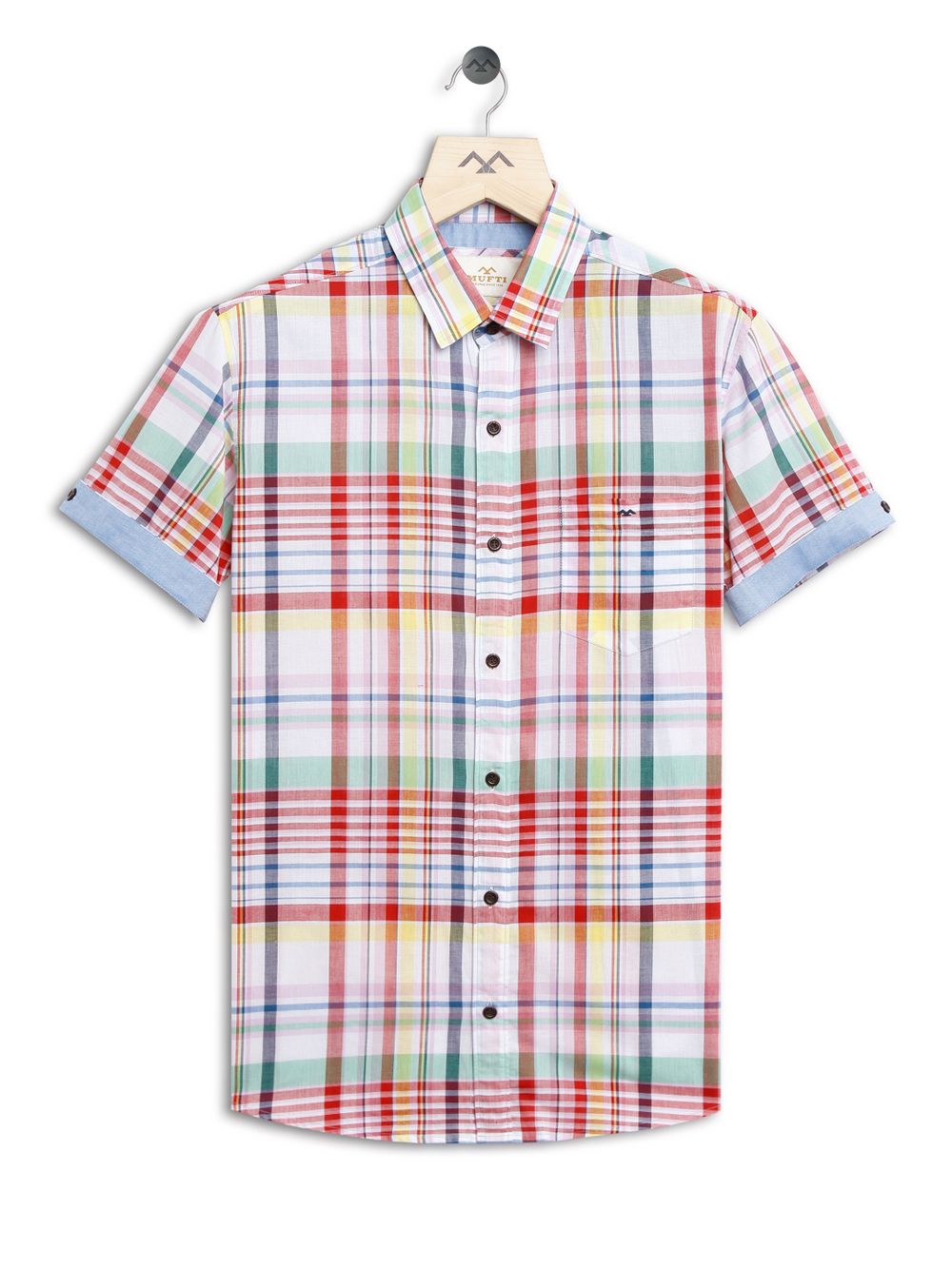 White & Multi Madras Check Shirt