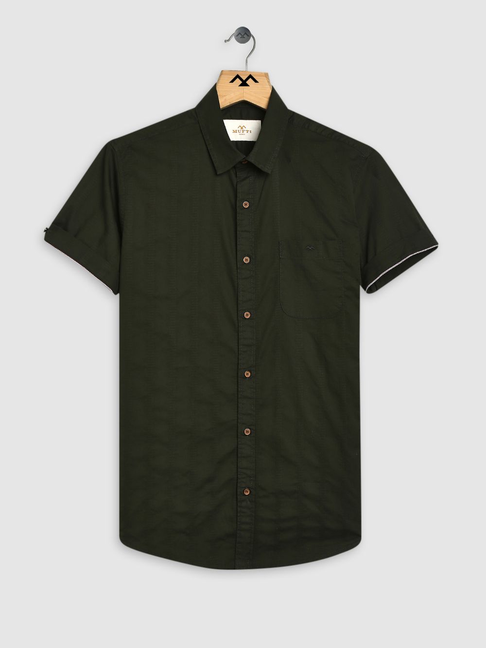 Green & Textured Dobby Shirt