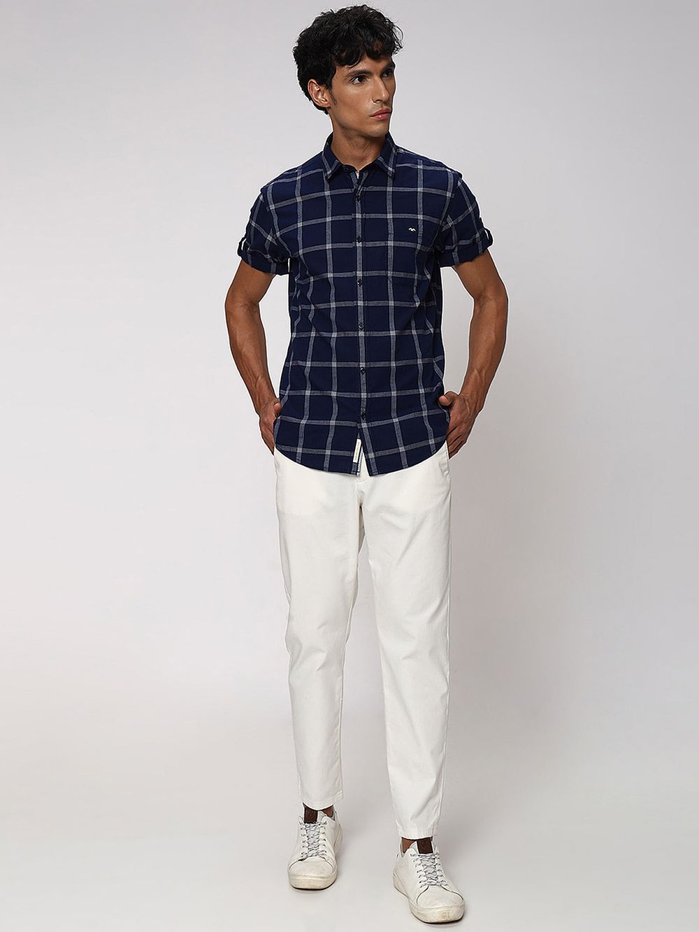 Blue Square Check Shirt 