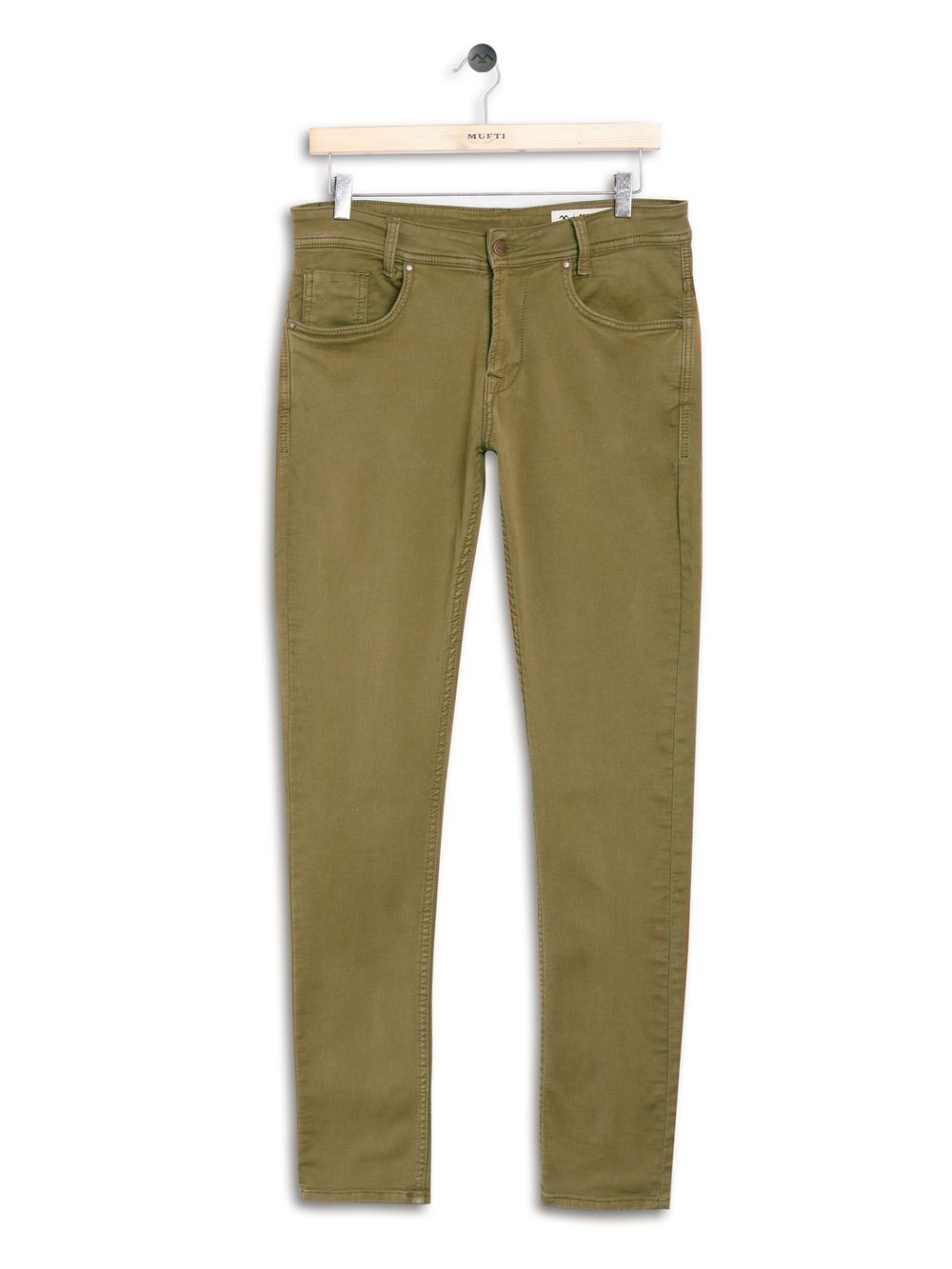 Khaki Skinny Fit Knitted Stretch Jeans