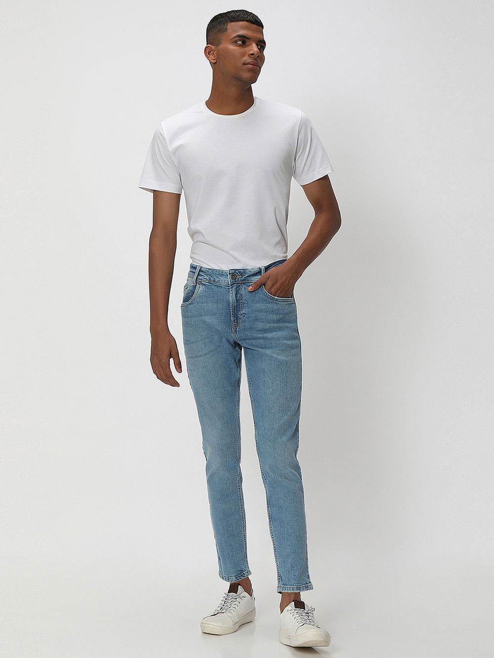 Light Blue Ankle Length Originals Stretch Jeans