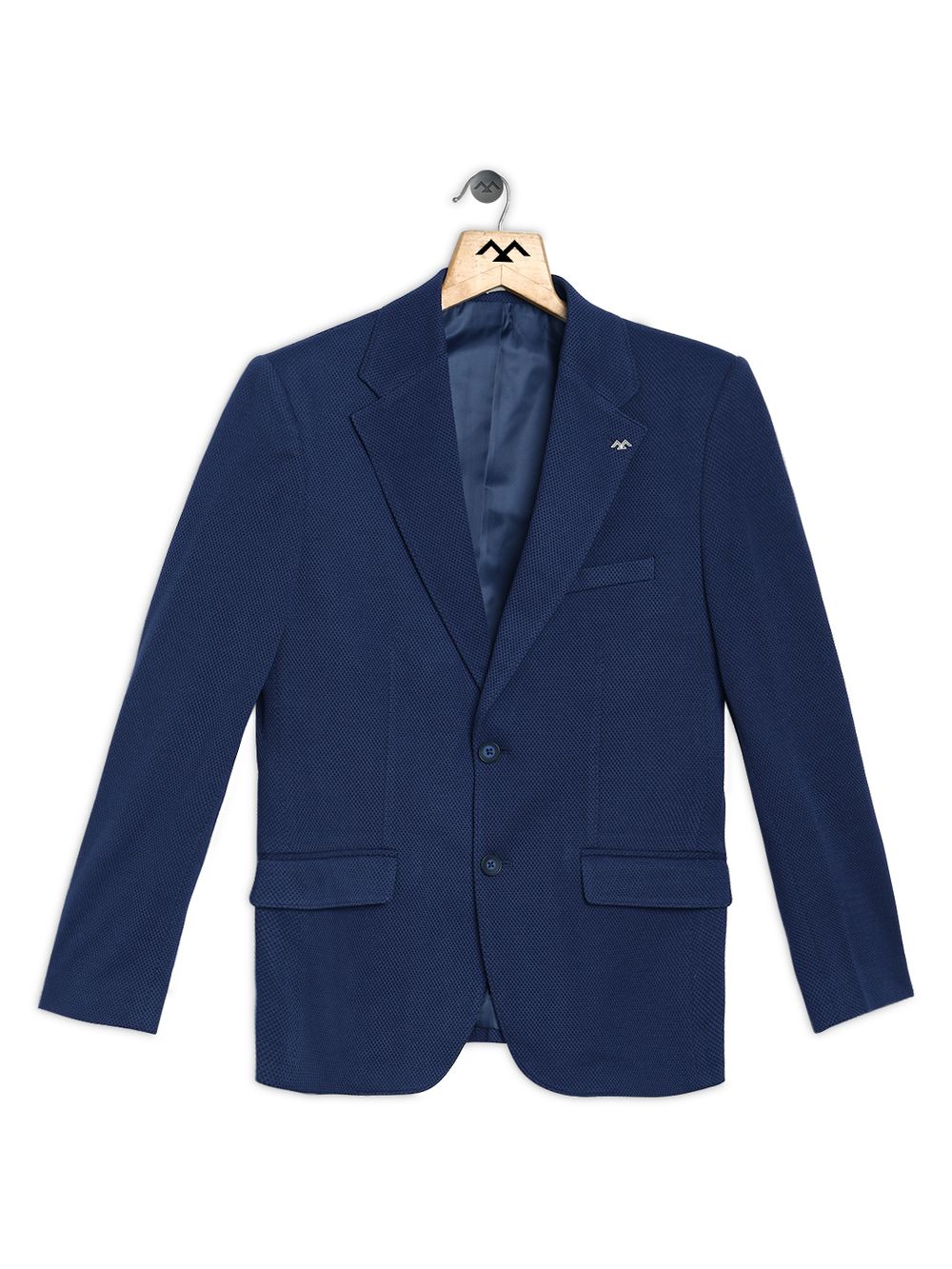 Navy Solid Slim Fit Blazer