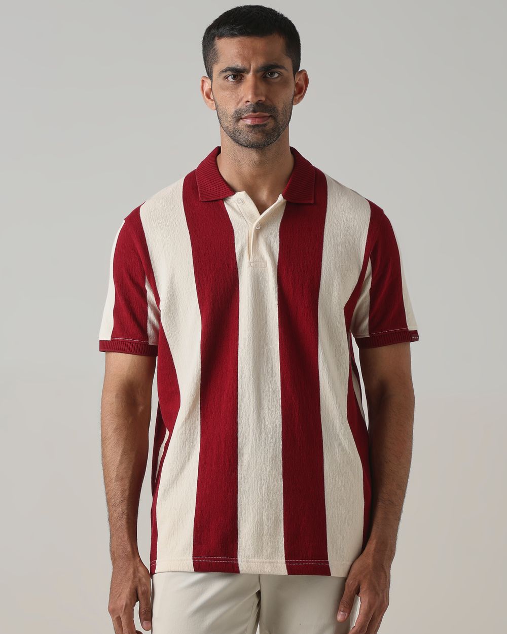 Maroon Awning Stripe Polo