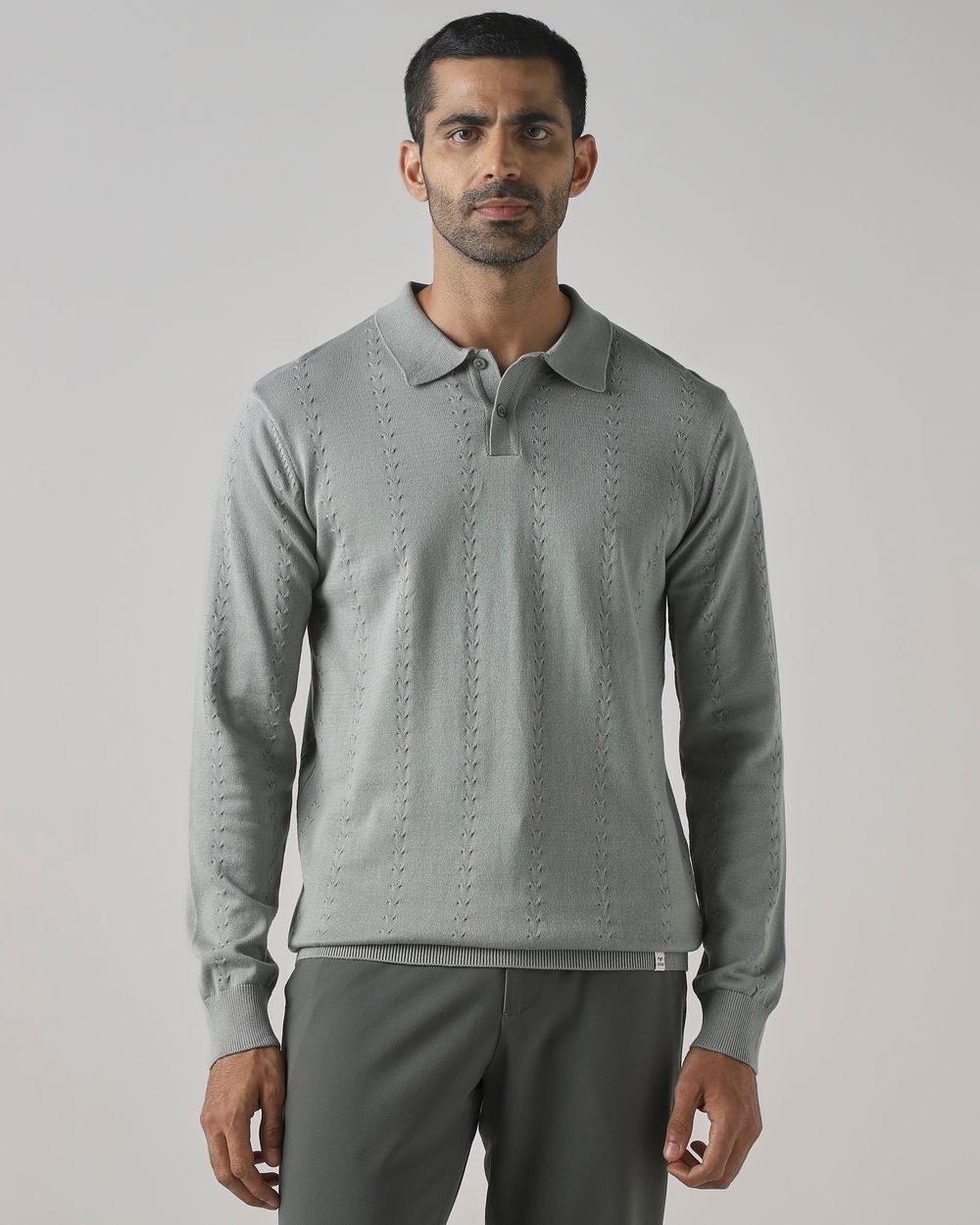 Sage Textured Flatknit Slim Fit Flatknit