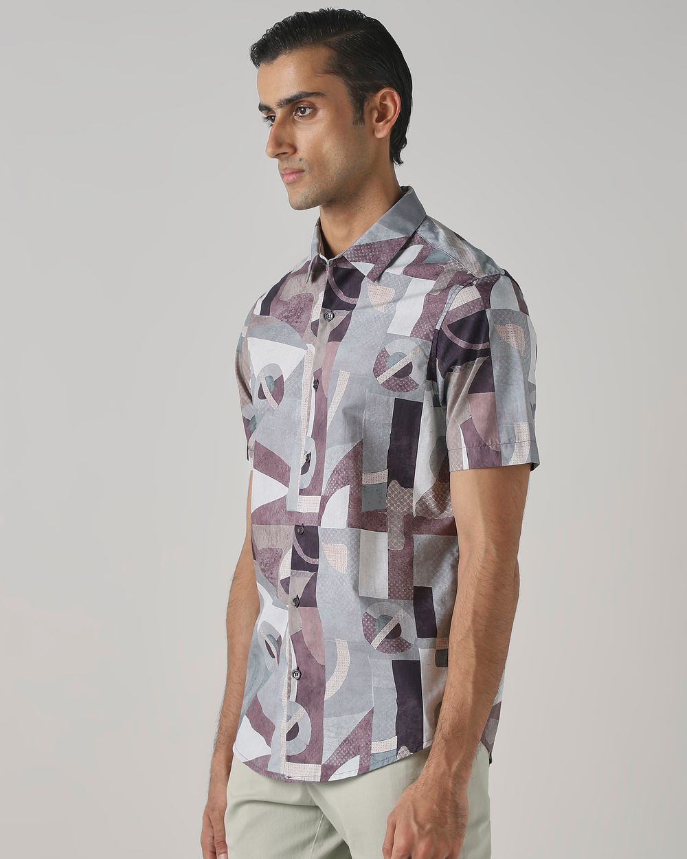 Multi Digital Print Slim Fit Casual Shirt