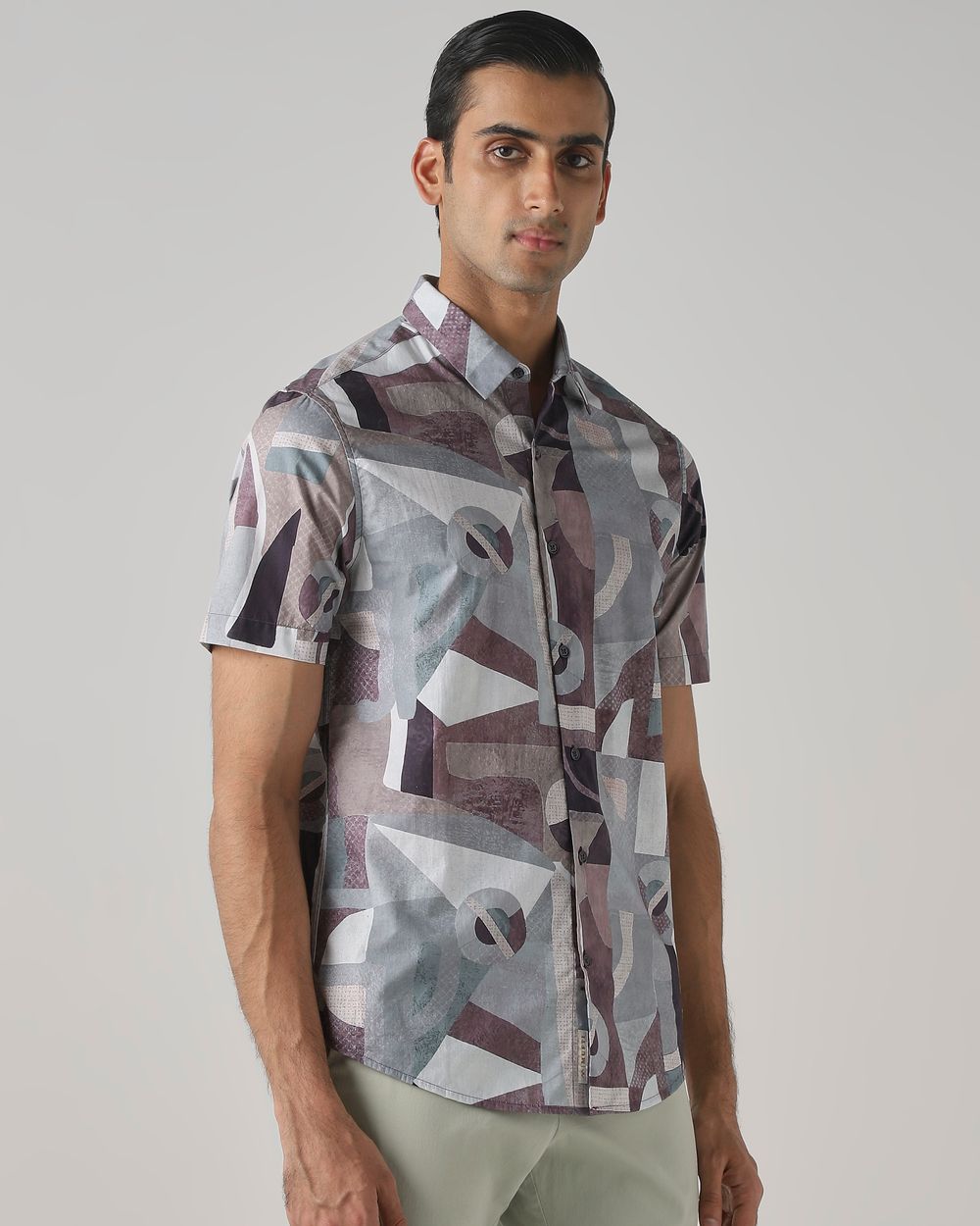 Multi Digital Print Slim Fit Casual Shirt
