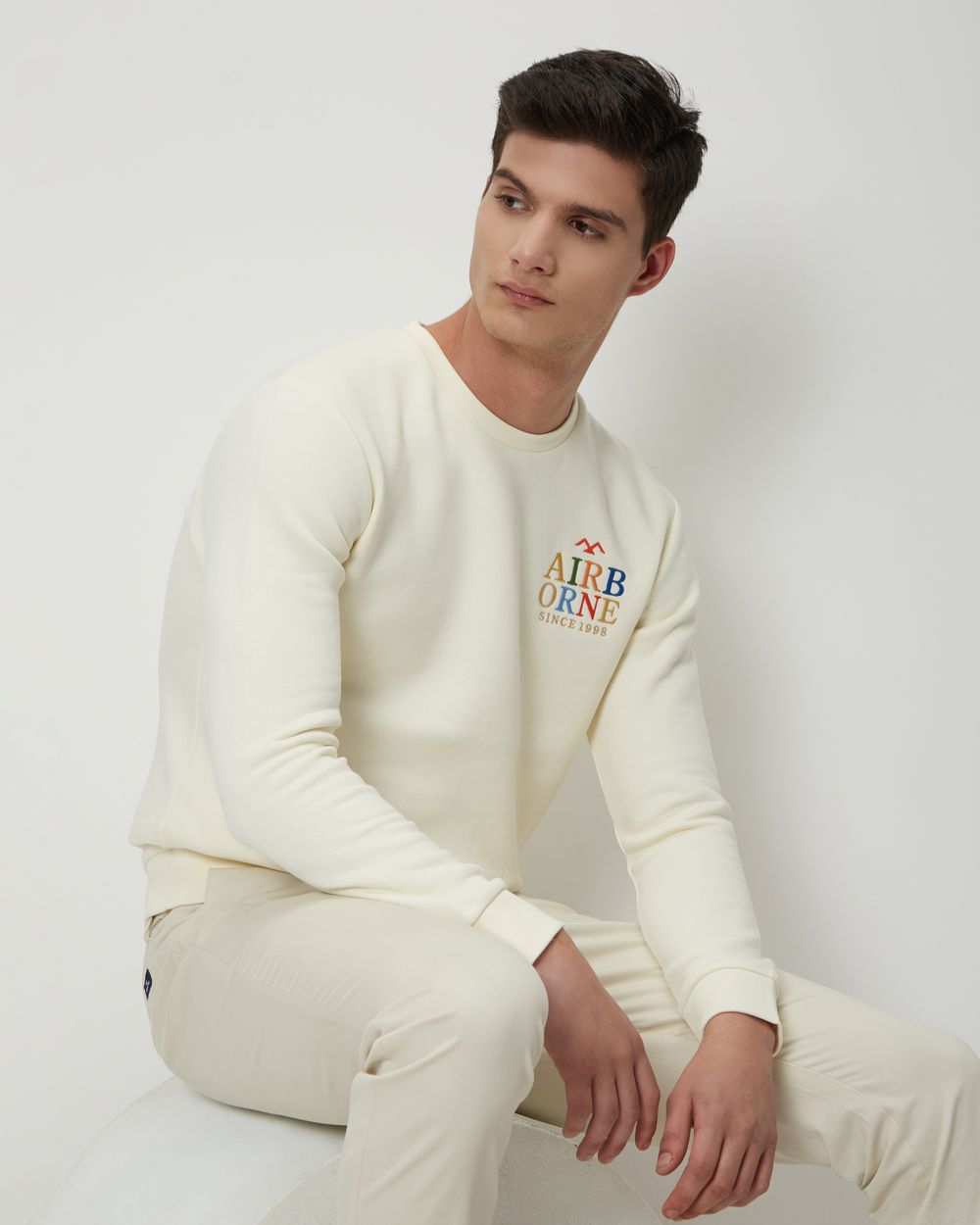 White embroidered sweatshirt cheap