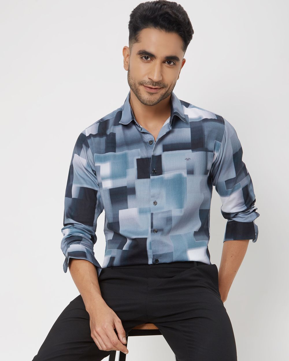 Grey printed shirt hot sale