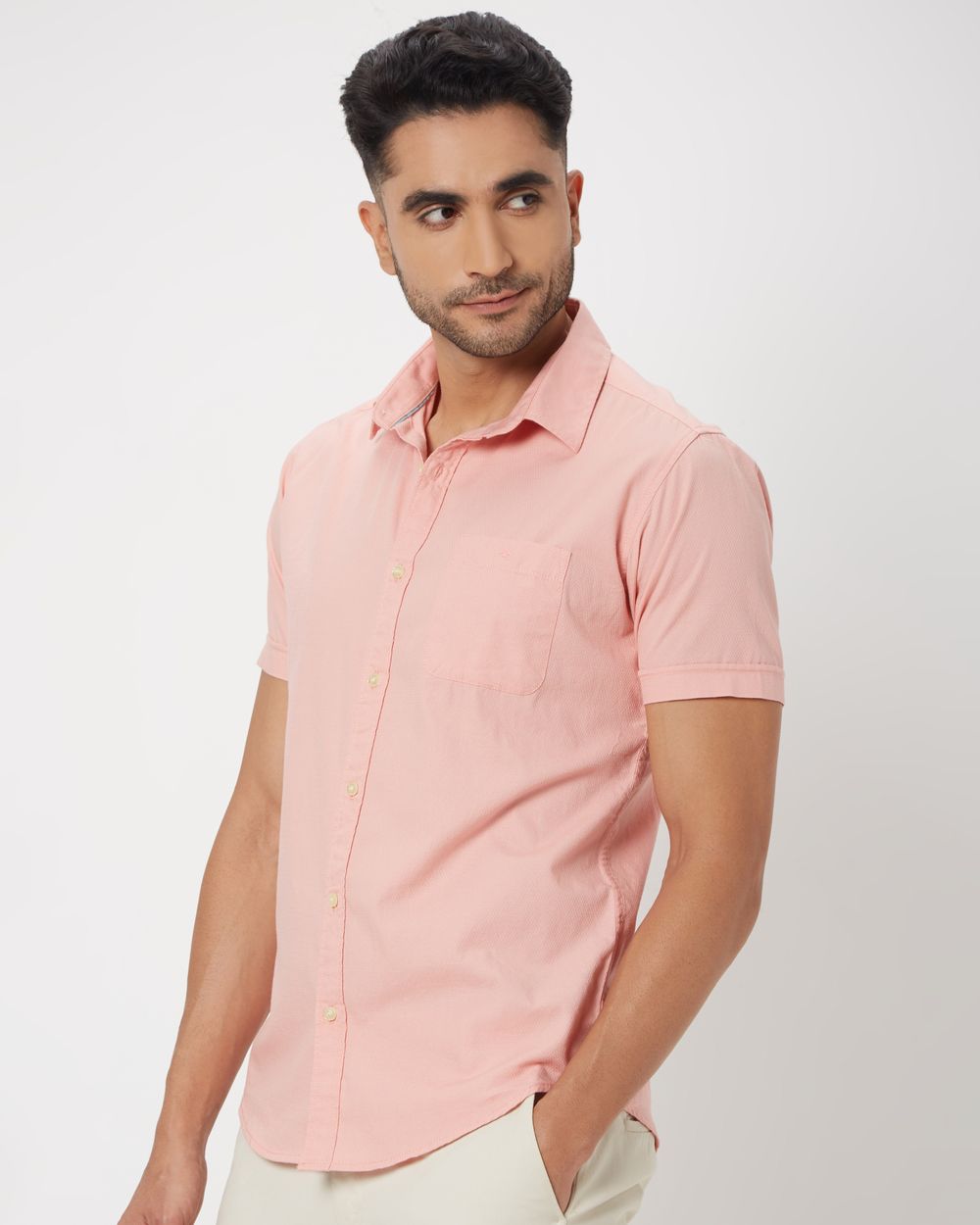 Pink casual shirt shop
