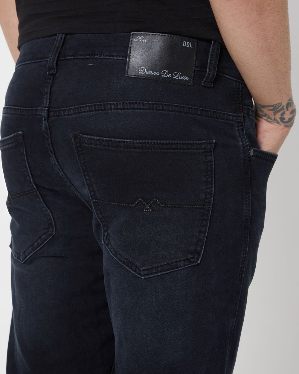Buy Black Ankle Length Denim Deluxe Stretch Jeans Online at Muftijeans