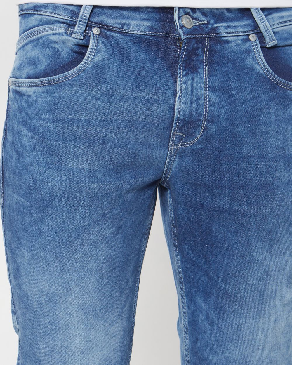 Mid Blue Ankle Length Denim Deluxe Stretch Jeans