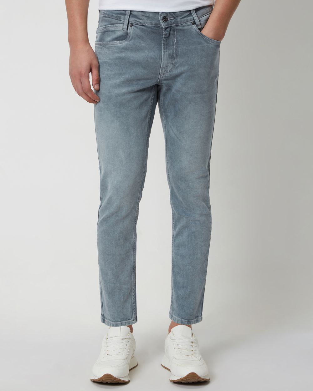 Buy Grey Ankle Length Originals Stretch Jeans Online at Muftijeans