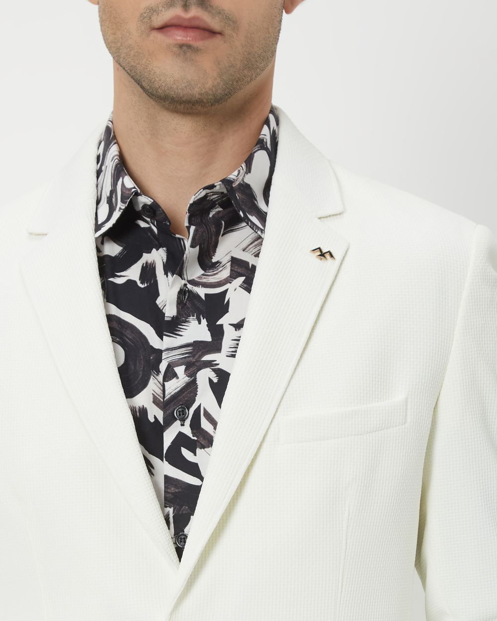 Buy Off White Slim Fit Blazer Online at Muftijeans