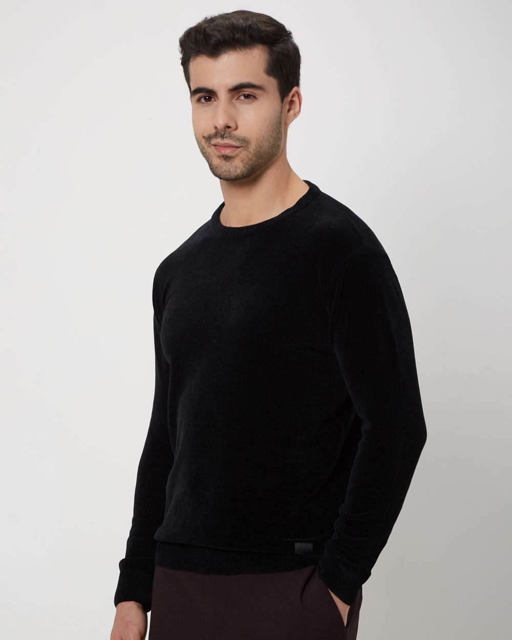 Slim fit black sweater top