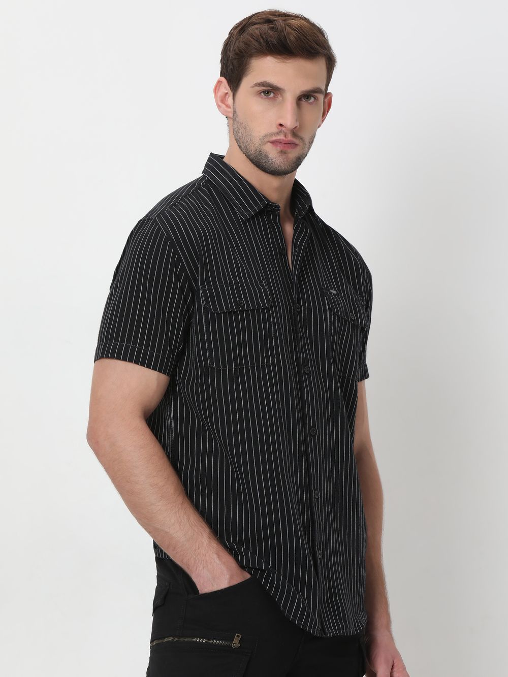 Black & White Pin Stripe Shirt