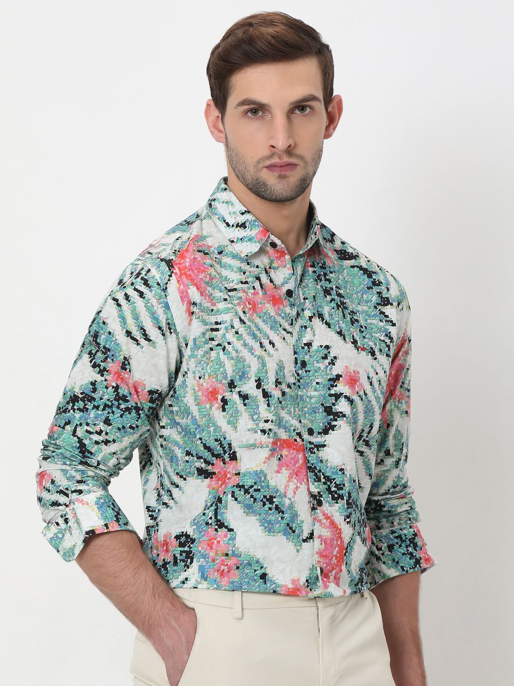 Green Digital Print Shirt