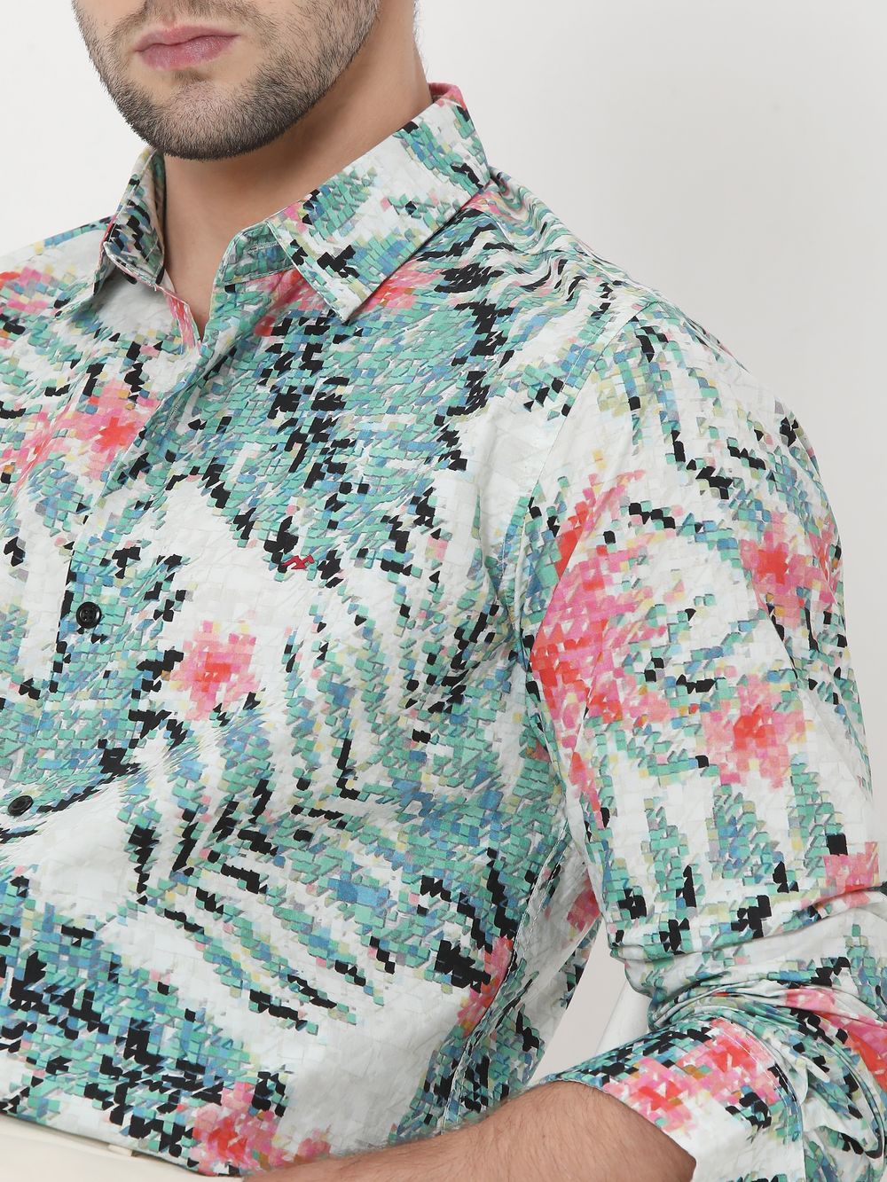 Green Digital Print Shirt