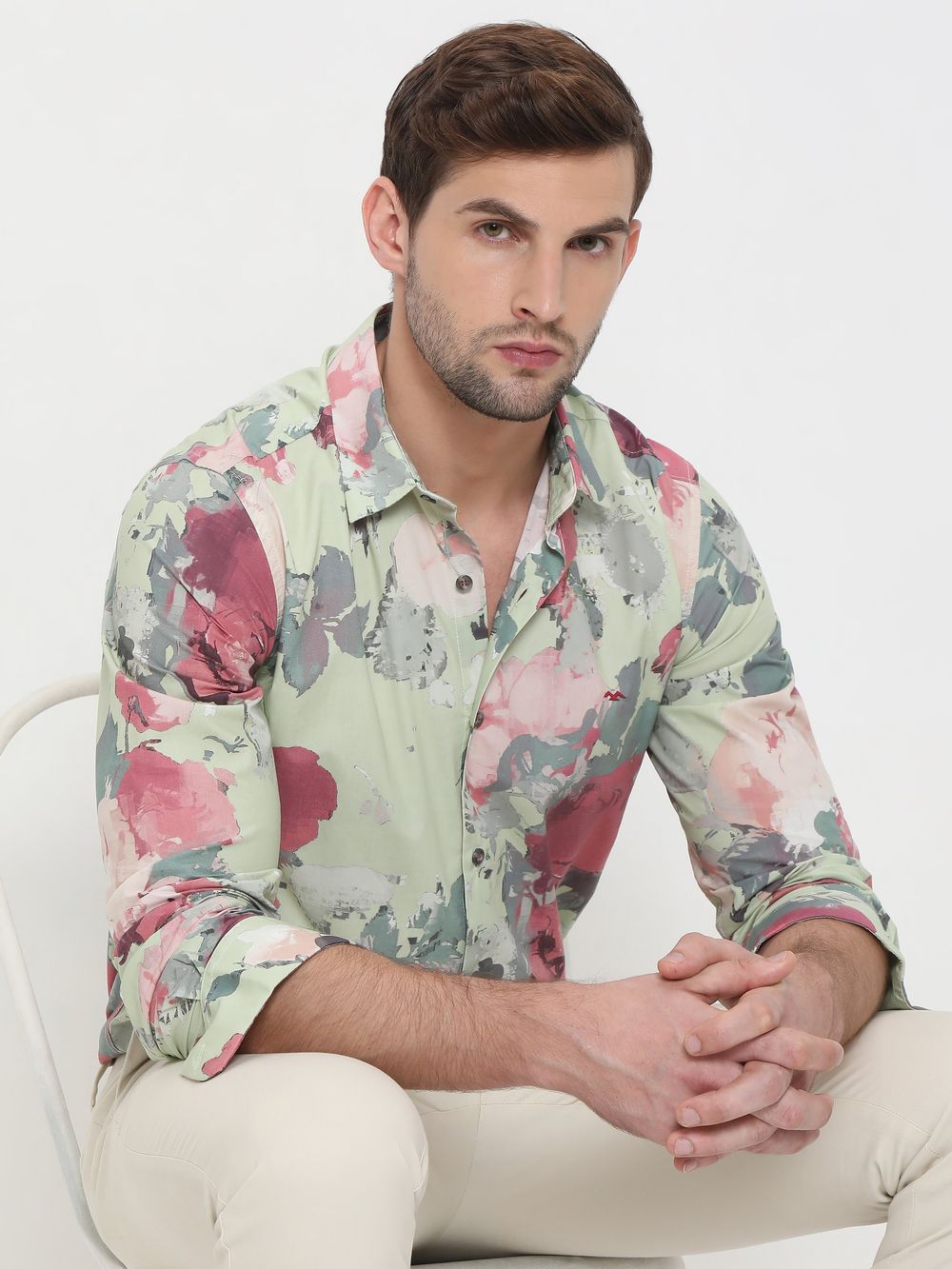 Light Green Digital Print Shirt