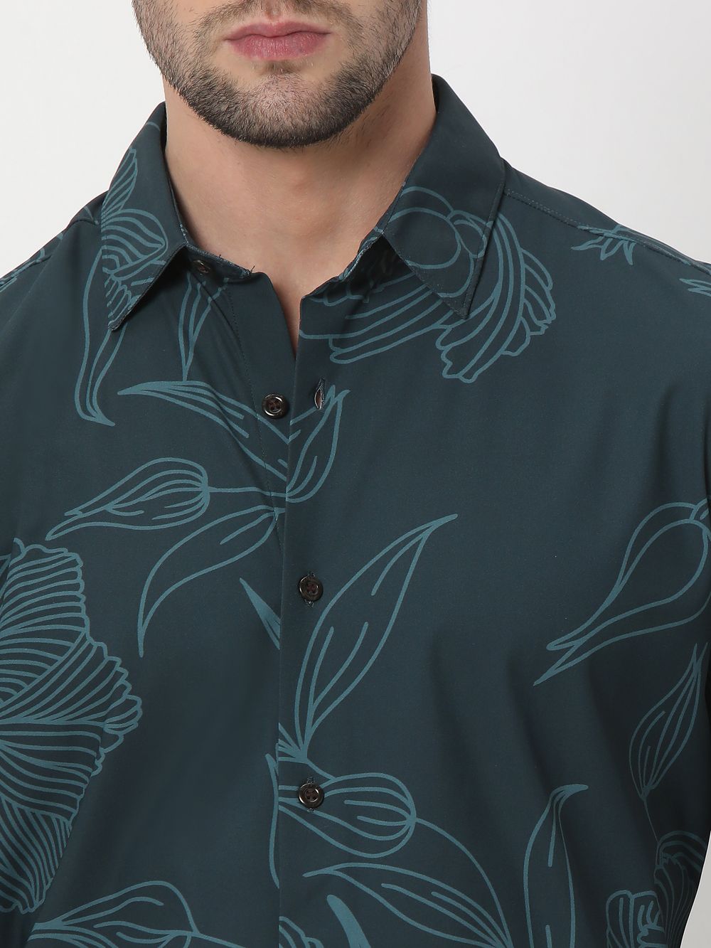 Green Floral Print Shirt