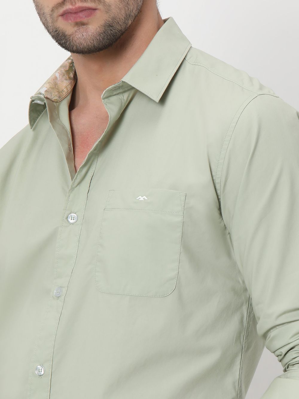 Light Green Tactical Poplin Plain Shirt