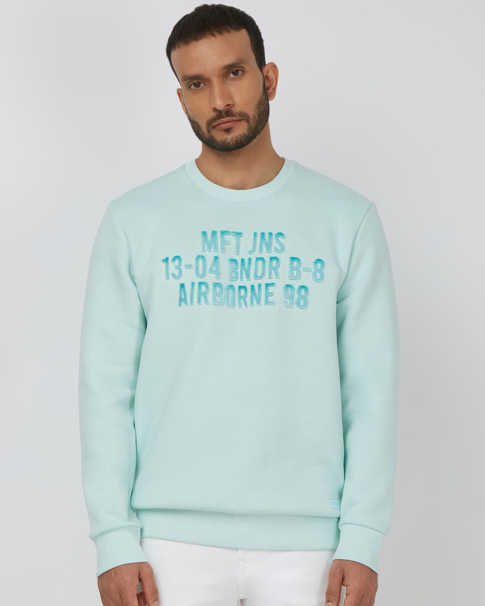 Light Blue Slim Fit Sweatshirt