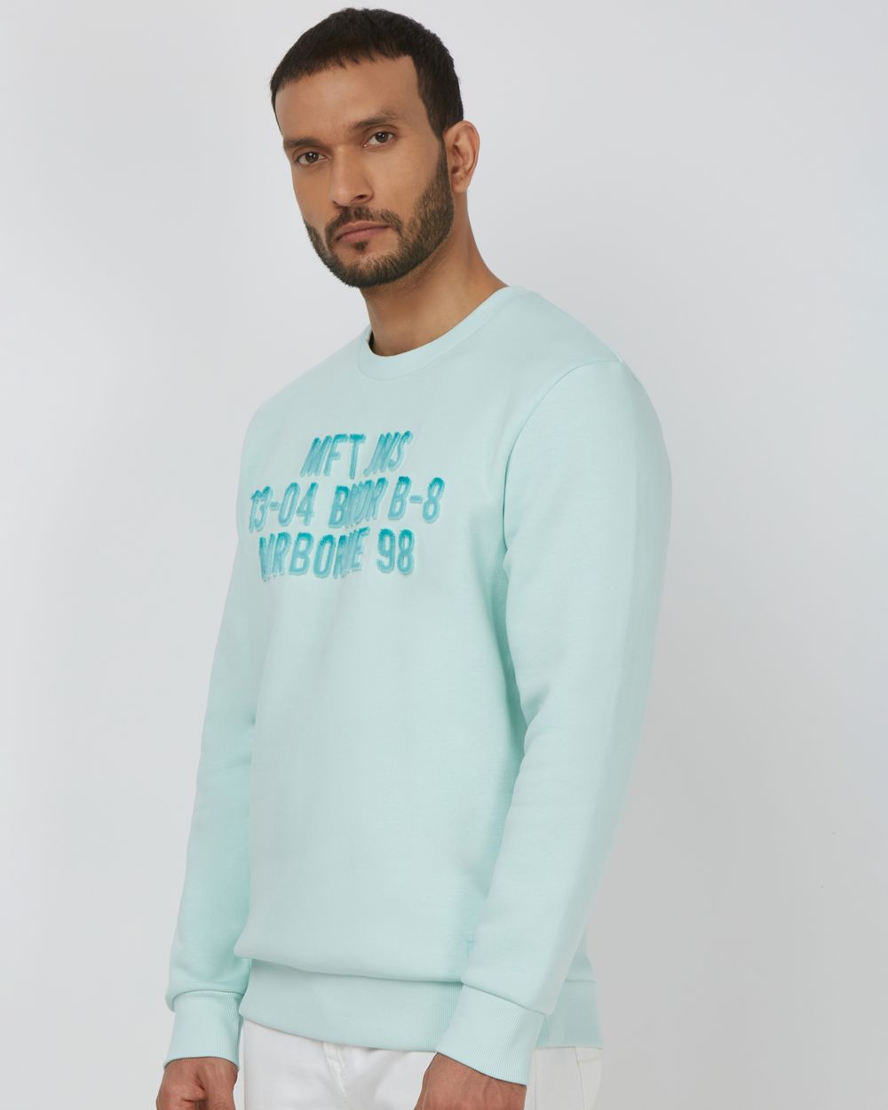 Light Blue Slim Fit Sweatshirt