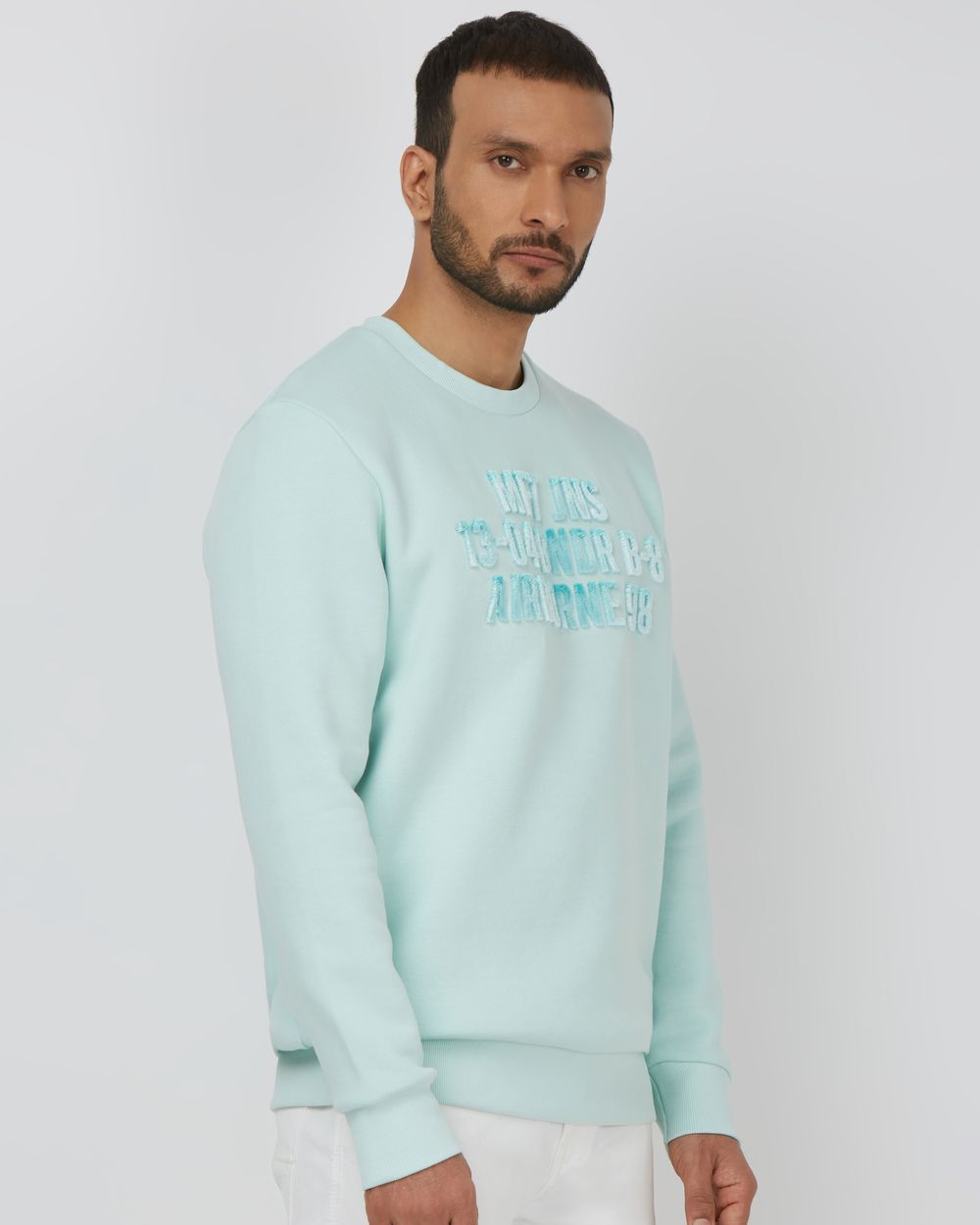 Light Blue Slim Fit Sweatshirt