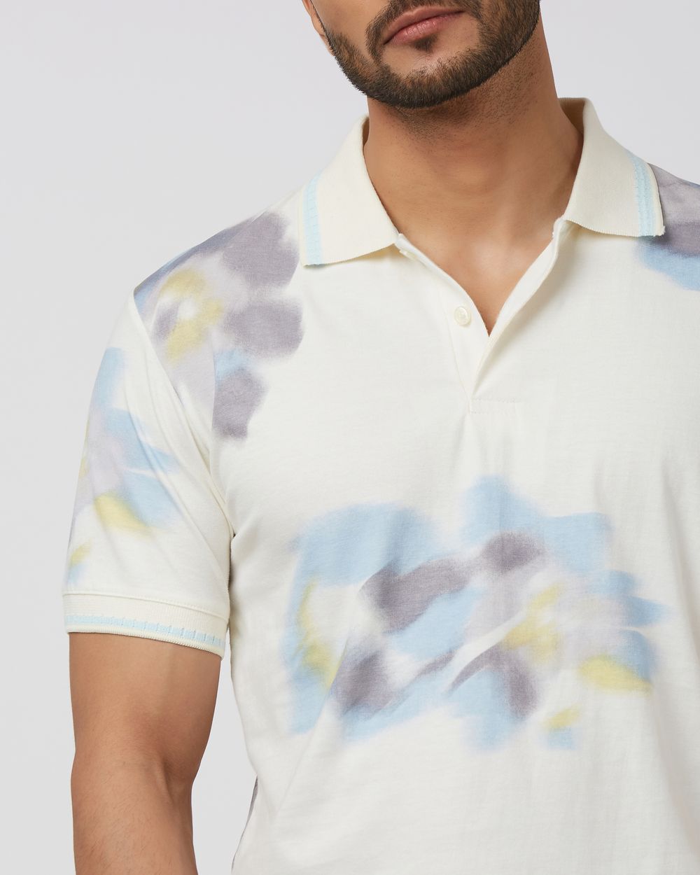 Off White Floral Print Slim Fit T-Shirt