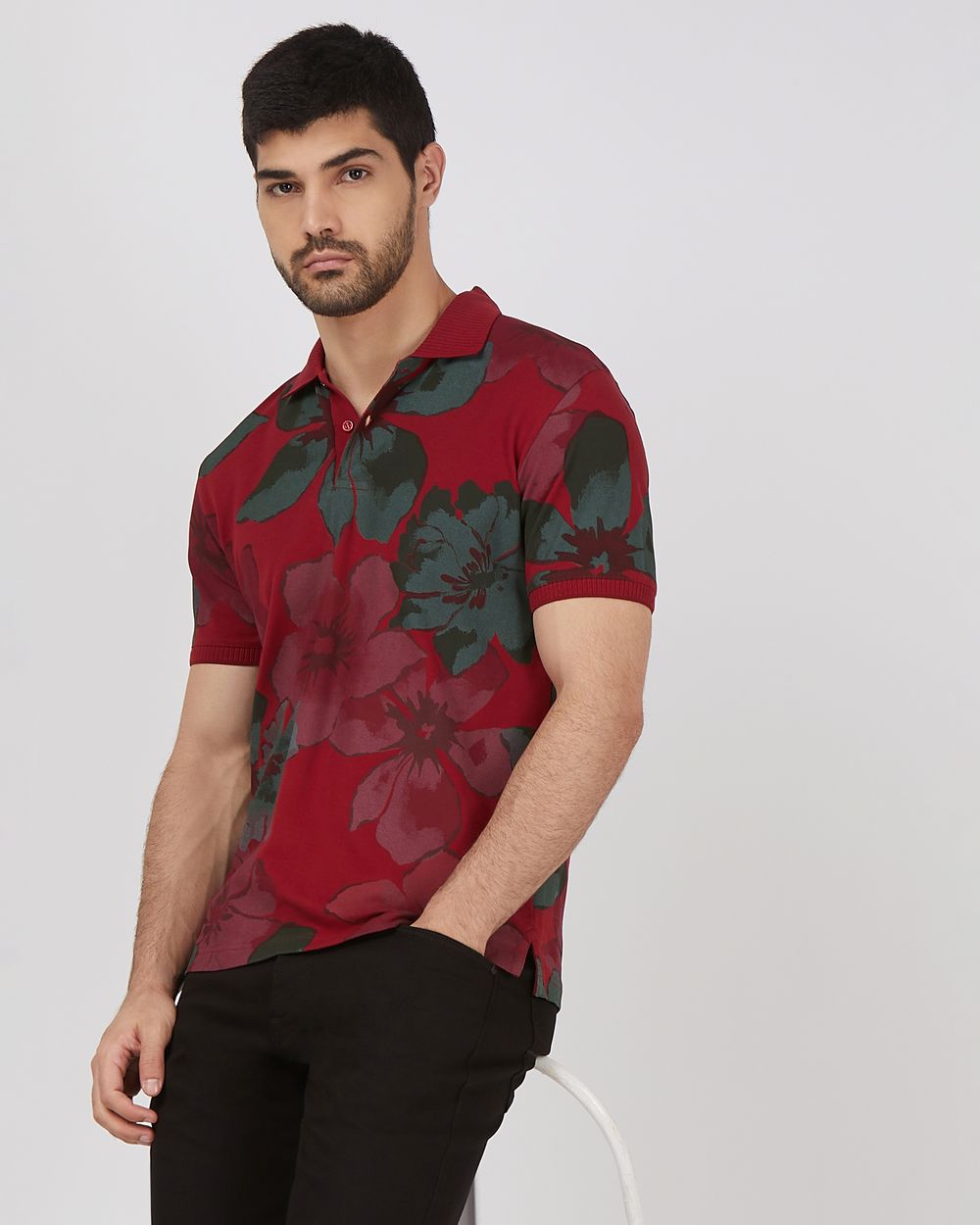 Floral polo clearance