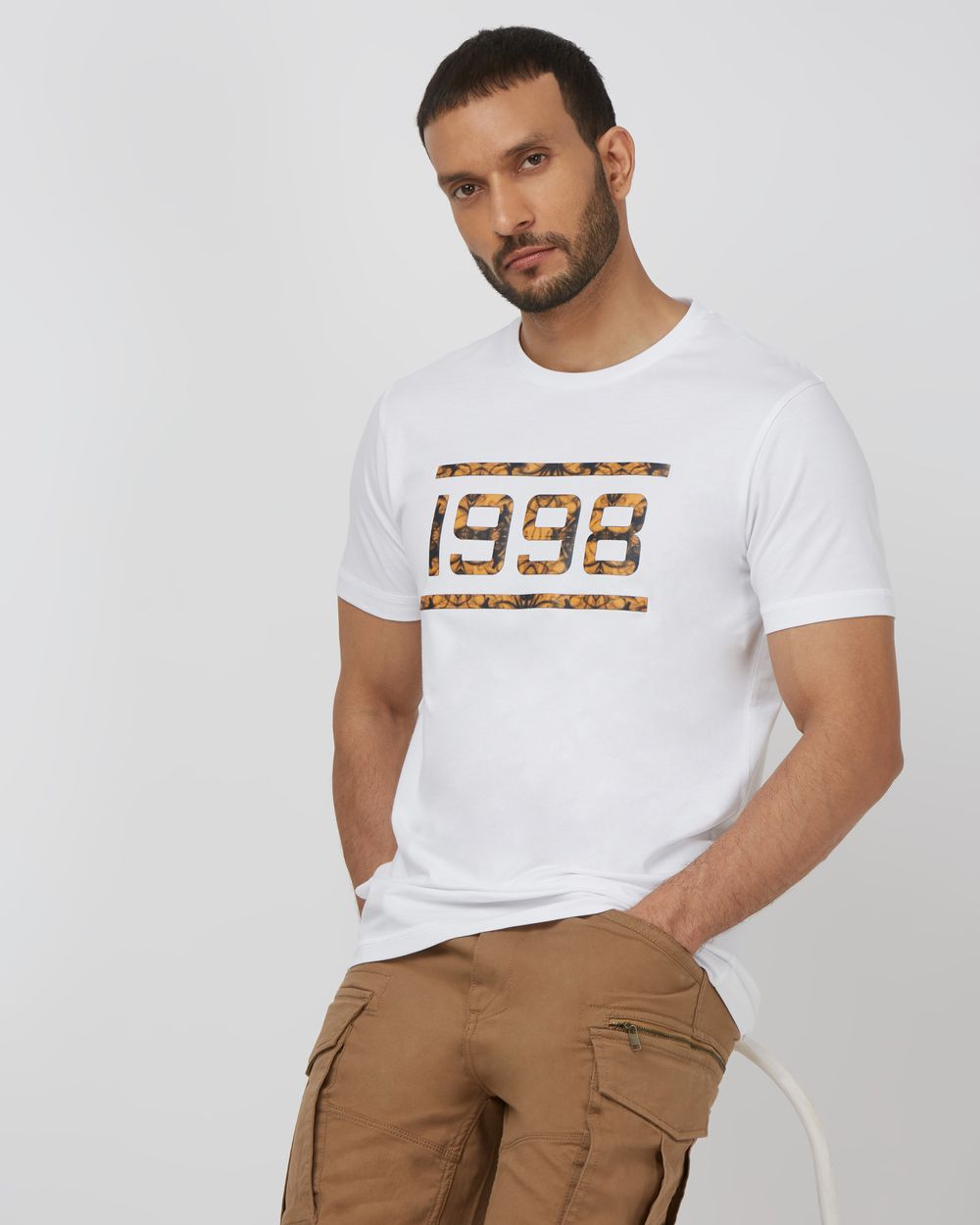 White Graphic Slim Fit T-Shirt